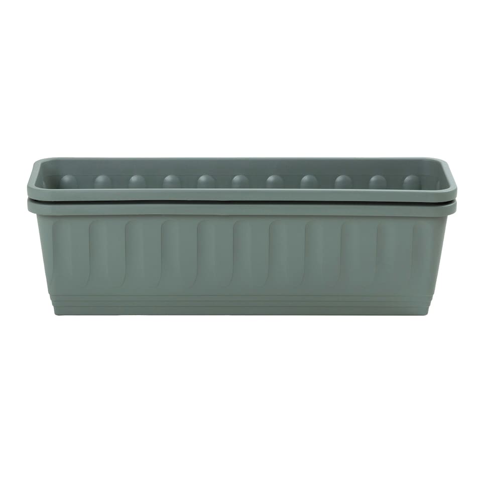 image 1 of Etruscan 60cm Rectangular Trough Pack 2 Green