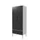 image 5 of Malmo 2 Door 2 Drawer Wardrobe with Scandi Legs Cupboard Hanging Rail 180cm | Multi | Grey Black | 1