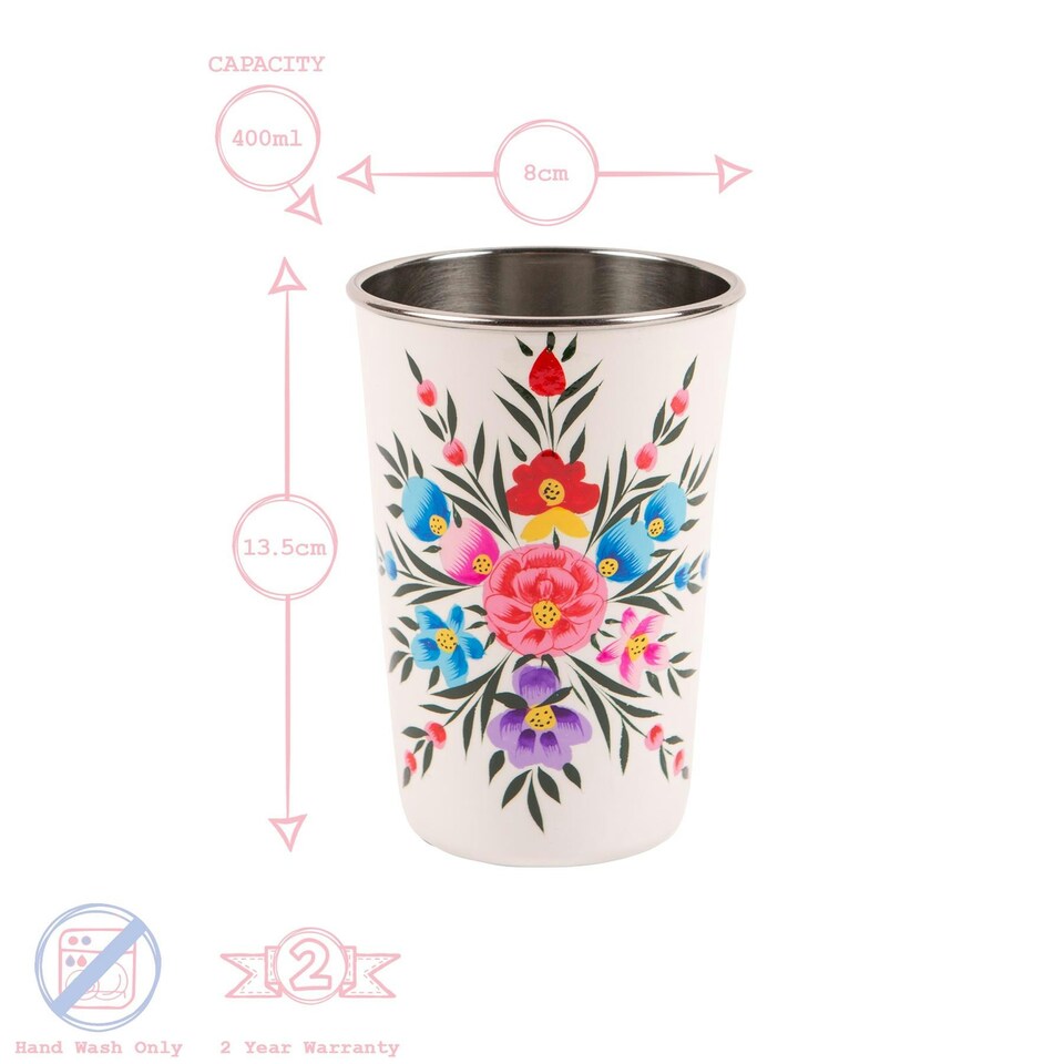 image 1 of BillyCan Picnic Tumblers - 400ml  - Cotton Pansy  - Pack of 6