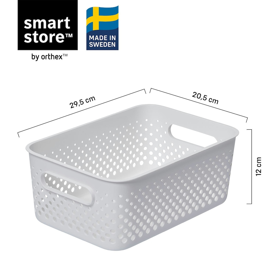 image 1 of SmartStore Essence Medium White Organiser Tray Storage Basket, 5.6L White