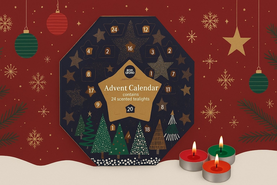 image 1 of Christmas Tealight Candle Advent Calendar 24 Festive Countdown Scented Candles