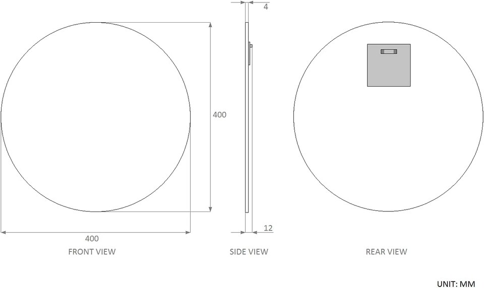 image 1 of 40cm Circular Frameless Bathroom Mirror with Wall Hanging Fittings