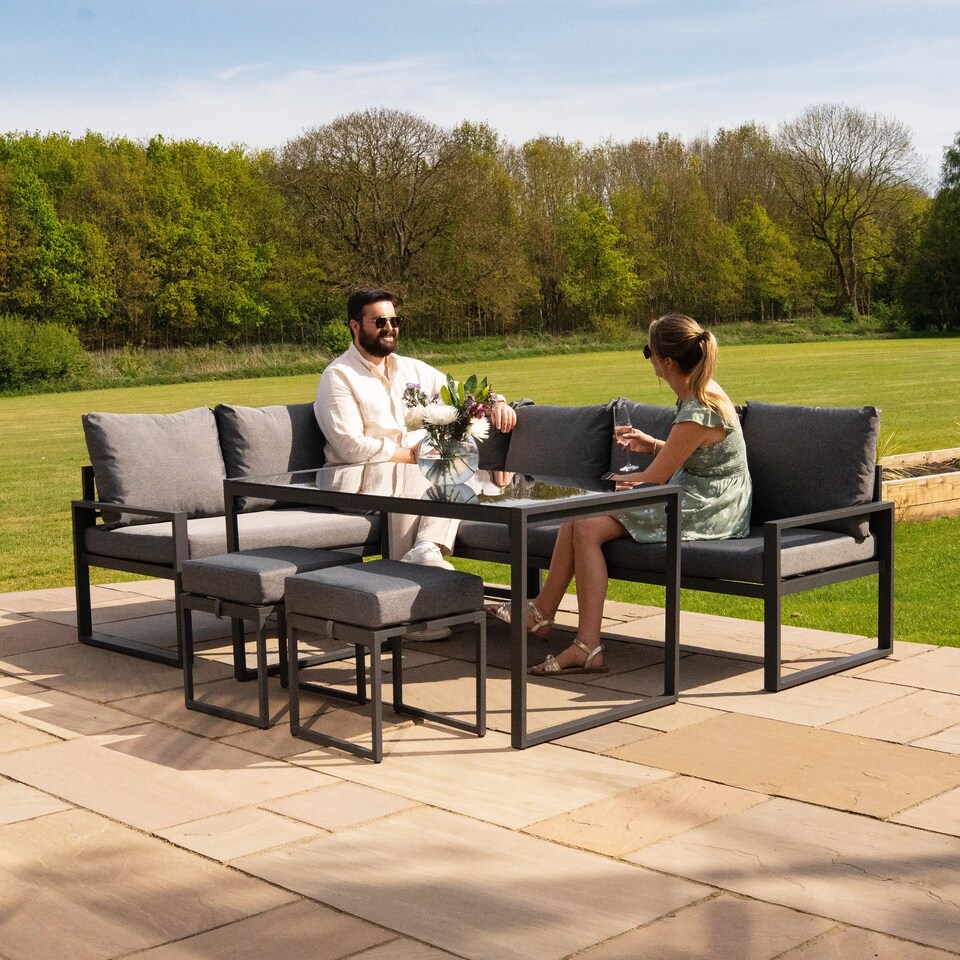 image 1 of Table Top Pizza Oven & Aluminium Corner Sofa Set - Anthracite Grey