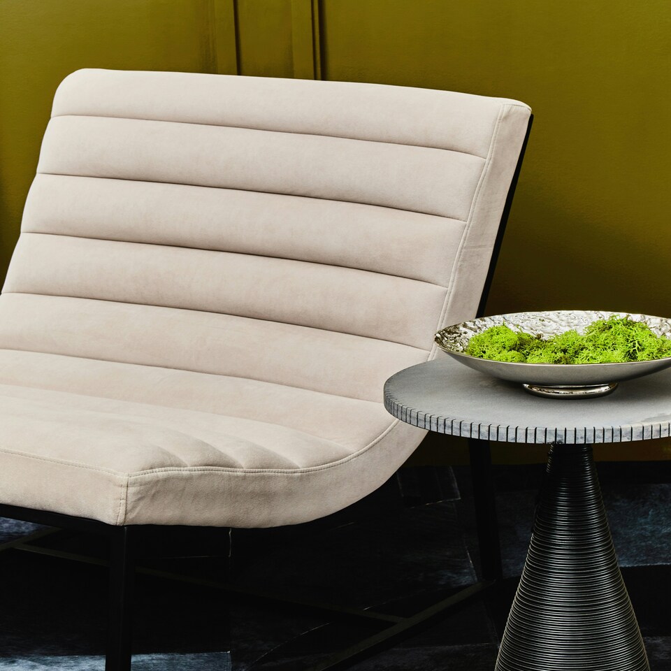 image 1 of Interiors by Premier Ivory Velvet Cocktail Chair Cream