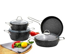 Zumrut Collection 7-Piece Non-Stick Granite Cookware Set