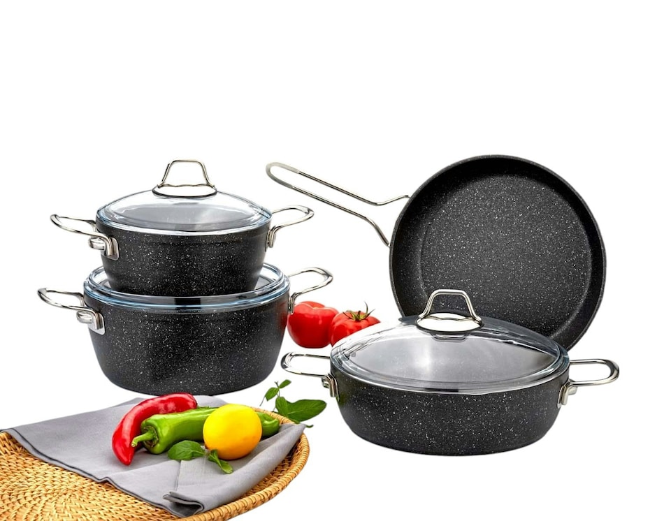 image 1 of Zumrut Collection 7-Piece Non-Stick Granite Cookware Set