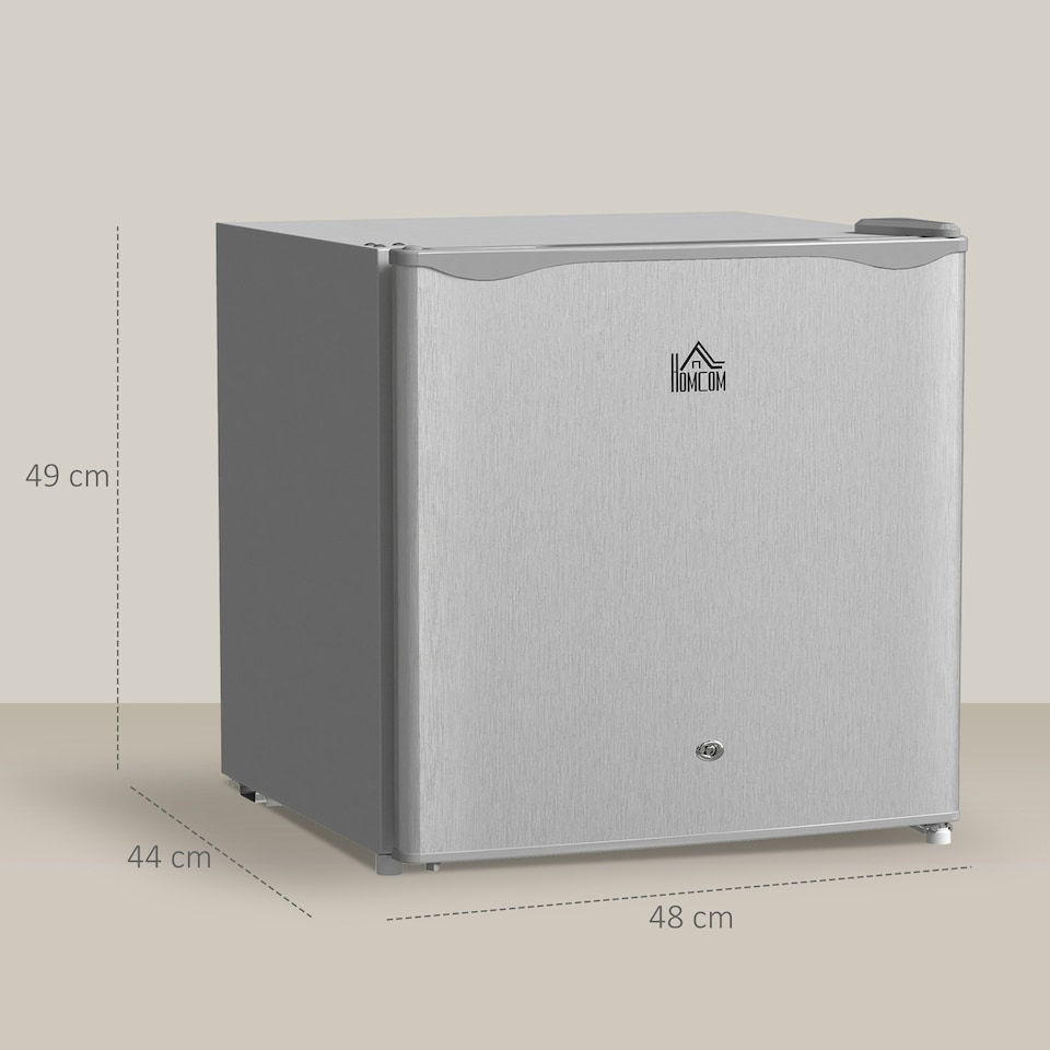image 1 of HOMCOM 46L Counter Top Fridge Mini Fridge with Lock Chiller Box Grey
