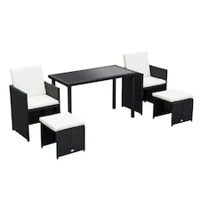 Outsunny 5pc Outsunny Rattan Dining Set For Two | Outdoor Dining Set