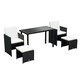 image 1 of Outsunny 5pc Outsunny Rattan Dining Set For Two | Outdoor Dining Set
