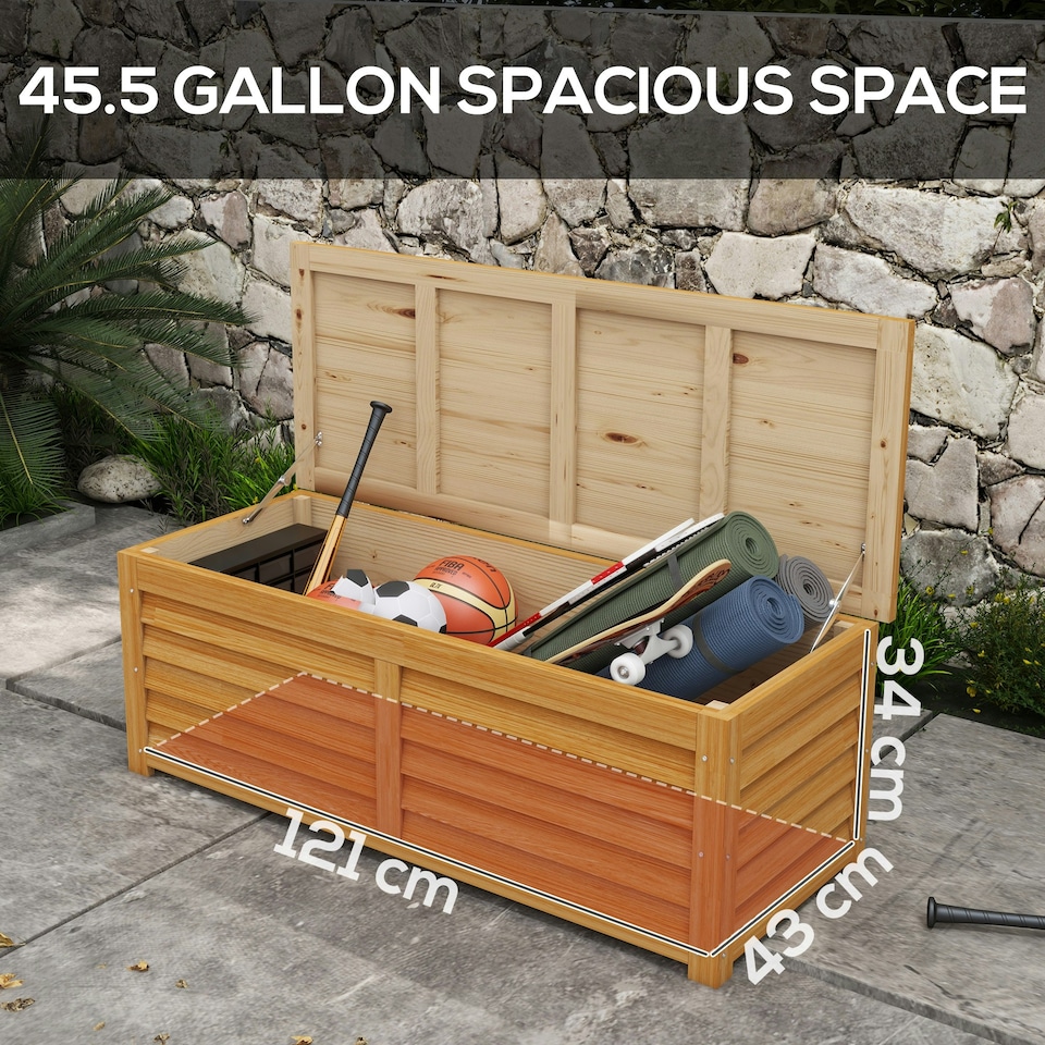 image 1 of Outsunny 292L Outdoor Storage Box for Patio, Pool, Light Brown 