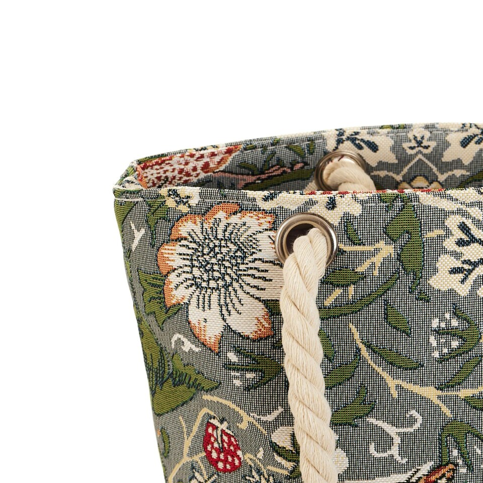 image 1 of Signare Beach Bag - Grey Strawberry Thief Multi