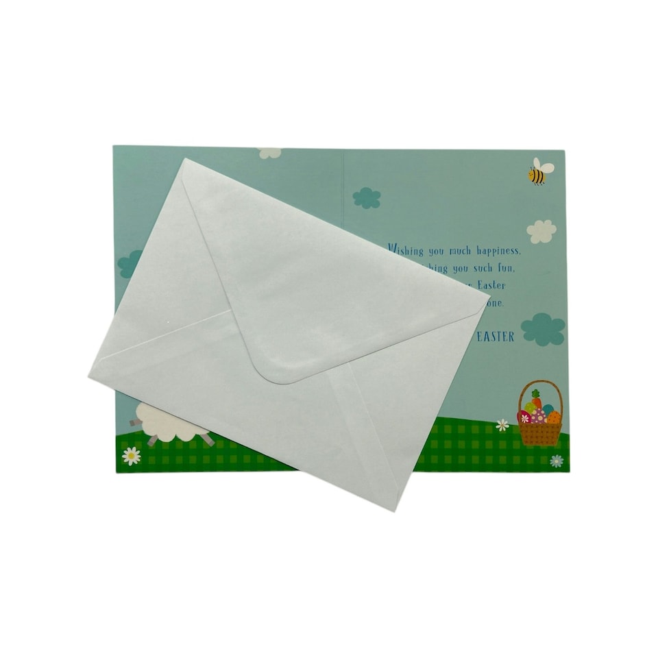 image 1 of For Son Cute Lamb with Eggs Design Easter Card