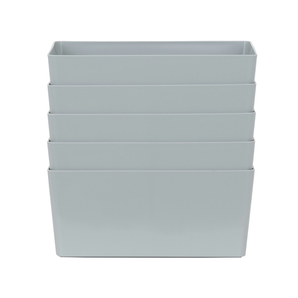 image 1 of Wham Studio 5 x 3.9L Rectangular Plastic Storage Baskets Ice White White