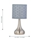 image 7 of Set of 2 Romana - Brushed Chrome Touch Operated Table Lamps Bedside Lights Grey Laser Cut Shade Silver | Grey