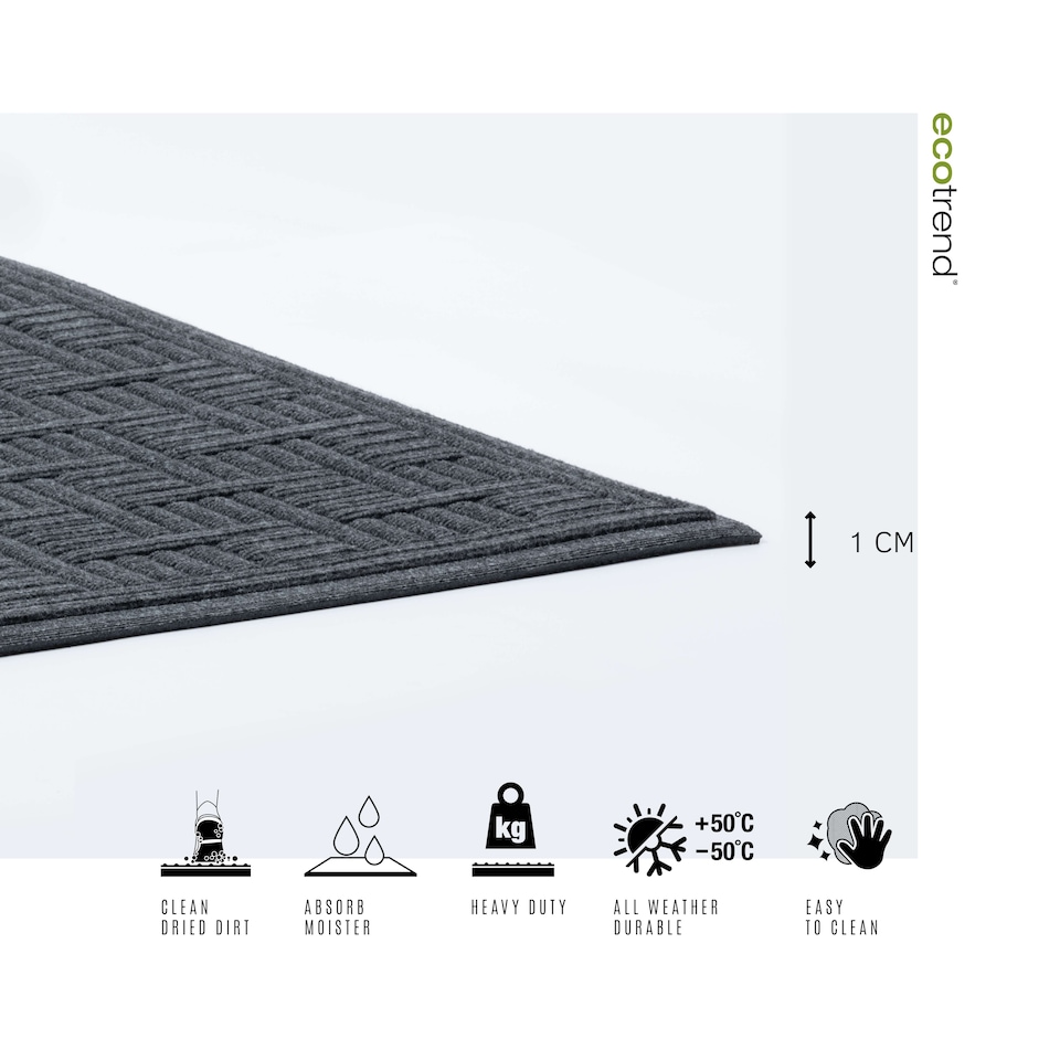 image 1 of Heavy Duty Commercial Entrance Mat 150cm x 90cm Grey
