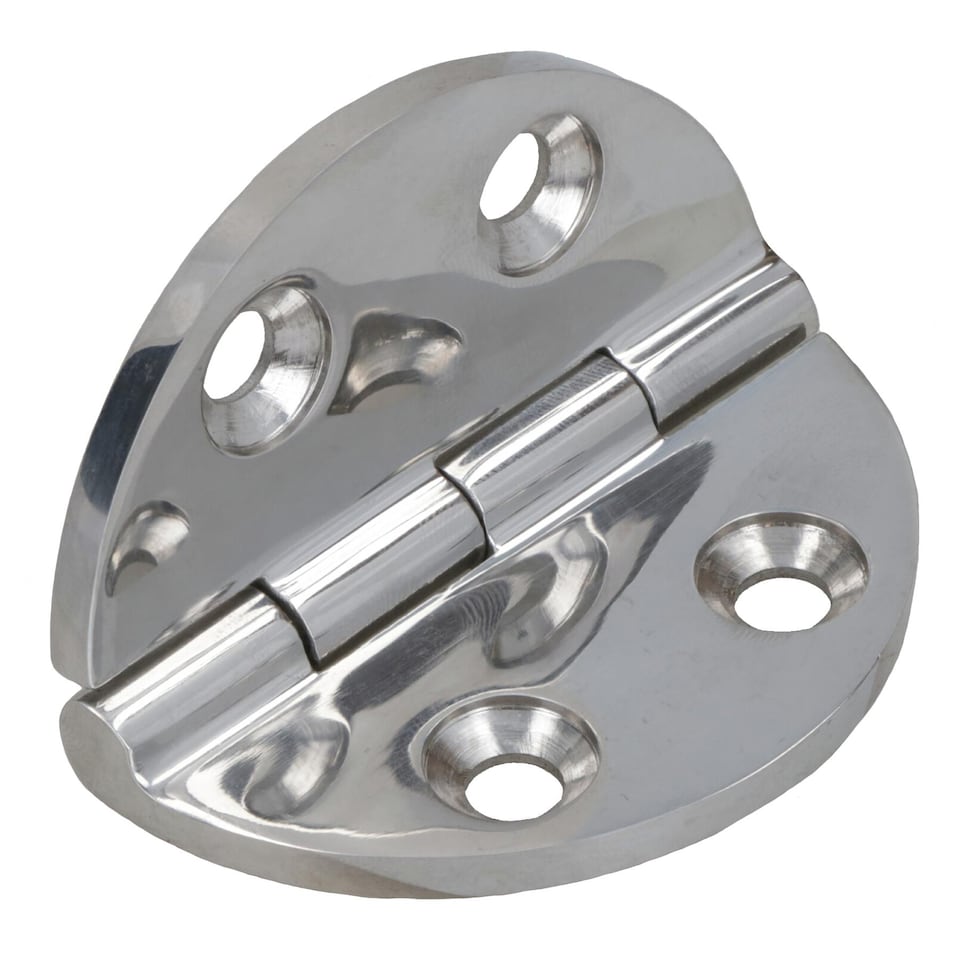 image 1 of Polished Door Circular Hinge 10 Pack Stainless Steel 64mm diameter 316 Marine Cabin
