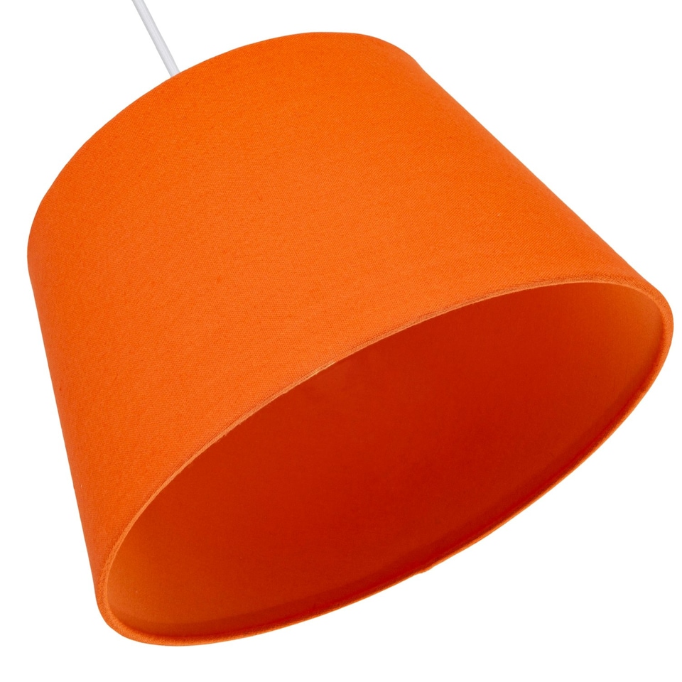 image 1 of Traditional 30cm Vivid Orange Linen Fabric Drum Table/Pendant Shade 60w Maximum