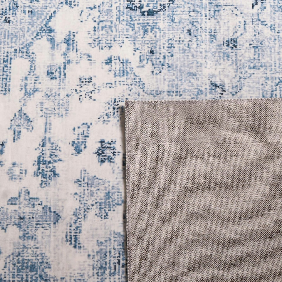 image 1 of OHS Vintage Print Washable Indoor Carpet Floor Rug, 160x230cm - Blue Blue | 160x230cm