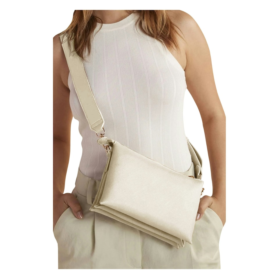 image 1 of Bagbase Womens/Ladies Boutique Soft Touch Crossbody Bag - Oyster - One Size Grey