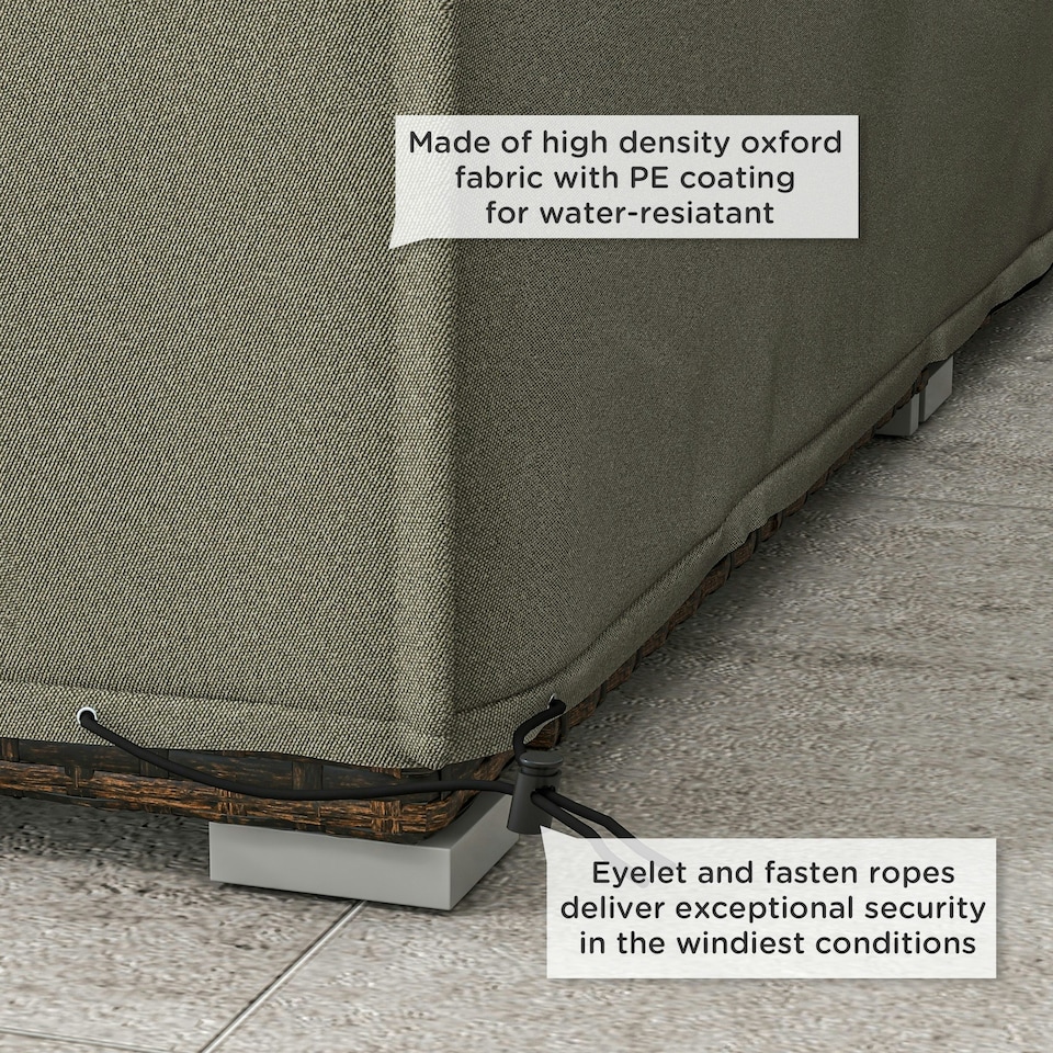image 1 of Outsunny Garden Furniture Cover Outdoor Waterproof Rattan Set Rain Protection Grey