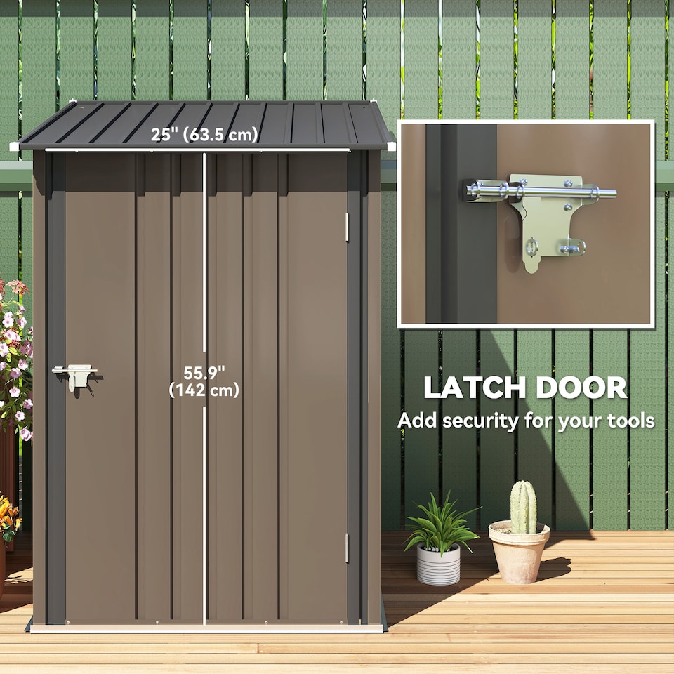image 1 of Outsunny 3.3ft x 3.4ft Outdoor Storage Shed Steel Garden Shed w/ Lockable Door