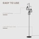 image 6 of HOMCOM 3Light Floor Lamp, 170cm Industrial Dimmable Standing Lamp with Steel Wire Cage Lampshades for Living Room, Bedroom, Dining Room, Study, Bulb Not Included, Black
