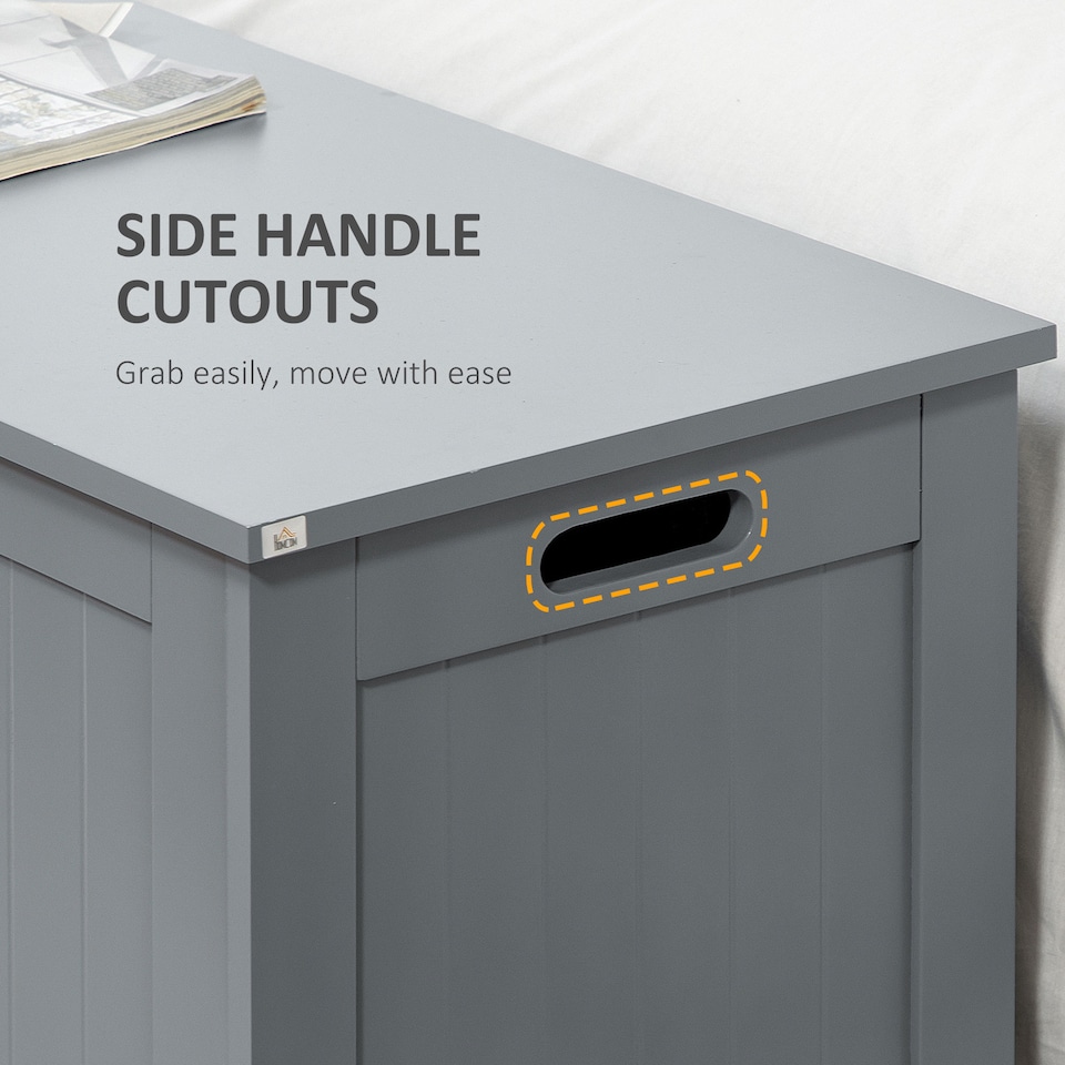 image 1 of HOMCOM Large Storage Box Toy Chest Cabinet Container Unit Organizer with Lid & Safety Hinges, Grey