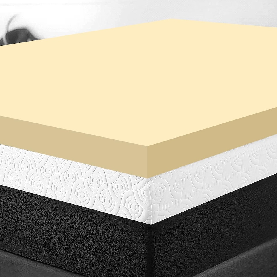 image 1 of Orthopaedic Memory Foam Mattress Topper | Soft Comfortable Durable Memory Foam | Yellow | King