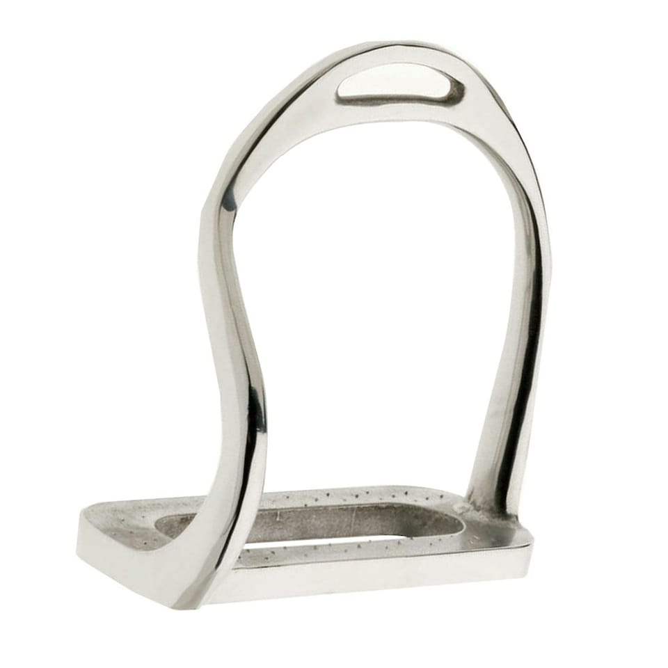 image 1 of Lorina Bent Leg Safety Stirrup Irons - Silver - 4in