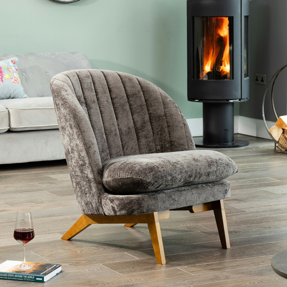 image 1 of Mateo Fabric Accent Chair - Dark Grey