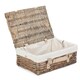 image 6 of 35cm Antique White Wash Split Willow Wicker Picnic Basket with Lining Black | Black | One Size