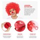 image 2 of 3 Piece Red Set - Red Nose, Curly Wig & Sequin Bow Tie Red | One Size