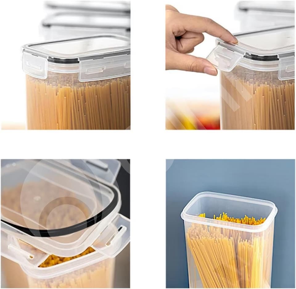 image 1 of Dihl 24 Piece Airtight Food Storage Container Set, 4 Sizes BPA Free Plastic Kitchen Pantry Organiser Canisters with Lids. For Cereal, Flour, Rice, Pasta, Dry Food. With Labels & Marker