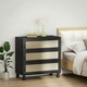 image 6 of HOMCOM 3 Drawer Cabinet Storage Cupboard Sideboard Organiser, Black Black | Nature Wood Finish