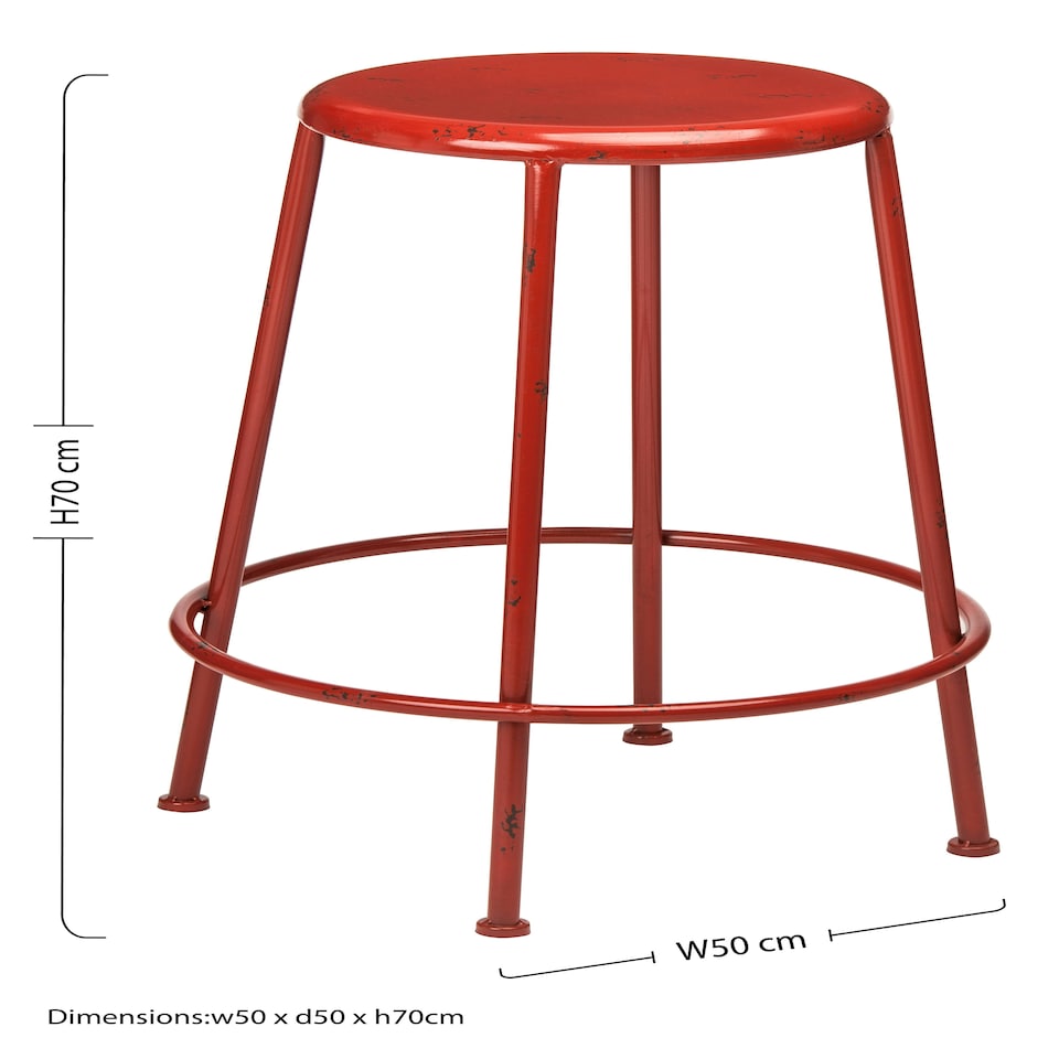 image 1 of Interiors by Premier Artisan Red Metal Bar Stool