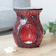 image 2 of Red Glass Crackle Oil Burner - 14cm