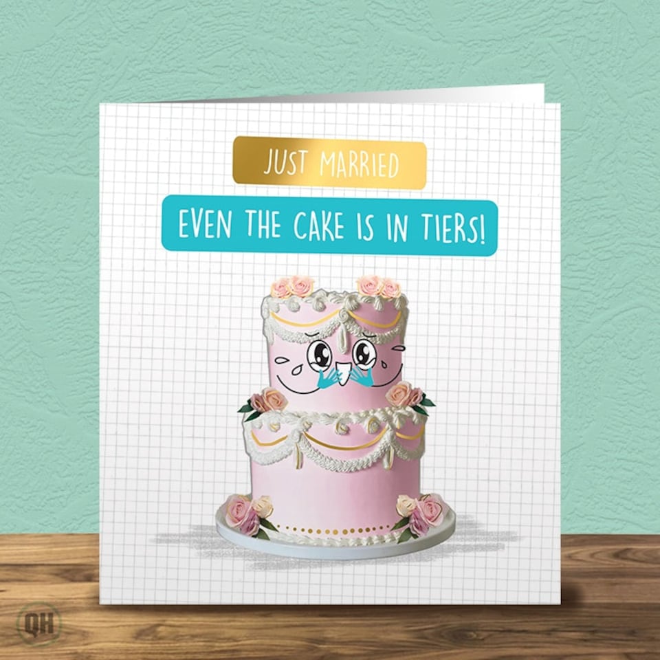 image 1 of Even The Cake Is In Tiers! - Funny Just Married Card