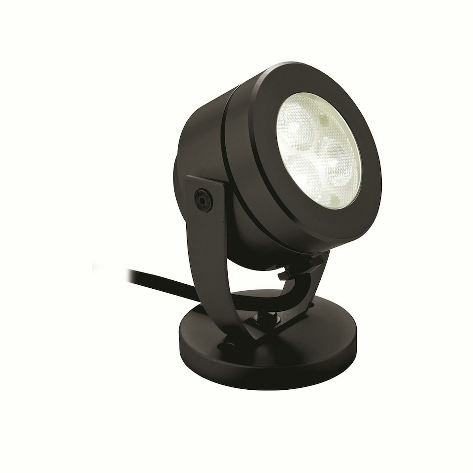 Waterproof LED 3 Light Wall & Spike Spot Black IP68
