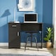 image 1 of Computer Desk 1 Drawer 1 Door Compact Workstation Home Office Table | Black