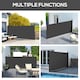 image 7 of Outsunny Side Awning Retractable, Privacy Screen, 400x160cm, Black | Black | Black | 1