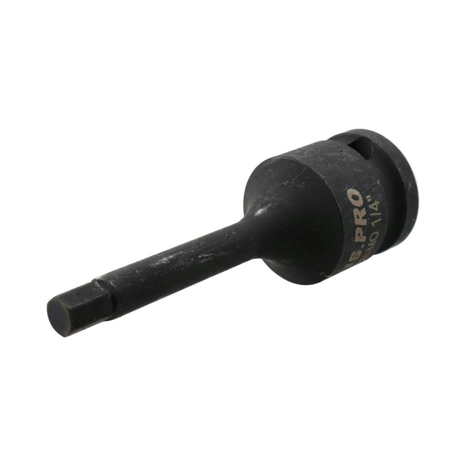 image 1 of 1/4" Deep Impact Hex Bit Socket 1/2" Drive 76mm Length Chrome Molybdenum Steel