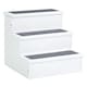 image 1 of PawHut 3 Step Wooden Dog Steps Pet Stairs Cat Ladder for Bed with Storage White