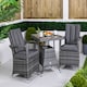 image 3 of Arizona Square Rattan Garden Bistro Table and Chairs Set 2 Seater | Grey | Grey