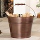 image 1 of Brushed Copper Kindling Bucket Copper