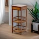 image 7 of 3 Tier Wooden Tall Side Table With Drawer Brown
