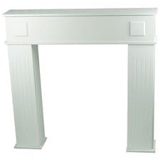 Gr8 Home Wooden White Fireplace Surround Mantelpiece Storage Cabinet Shelves Unit Stand