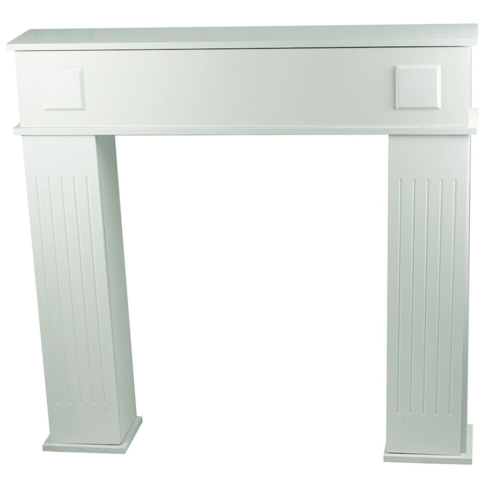 image 1 of Gr8 Home Wooden White Fireplace Surround Mantelpiece Storage Cabinet Shelves Unit Stand