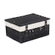 image 8 of 41cm Empty Willow Wicker Picnic Basket with Lining Black | Black | One Size