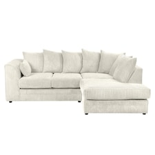 Rivoli L Shape Corner Sofa in Jumbo Cord - Left Hand Facing Chaise Cream