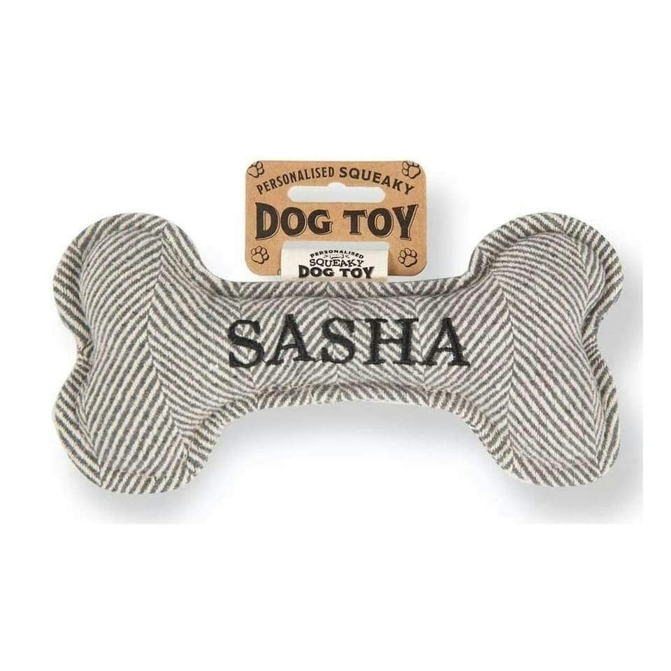 image 1 of History & Heraldry Pre-Personalised Squeaky Bone Dog Toy - Sasha